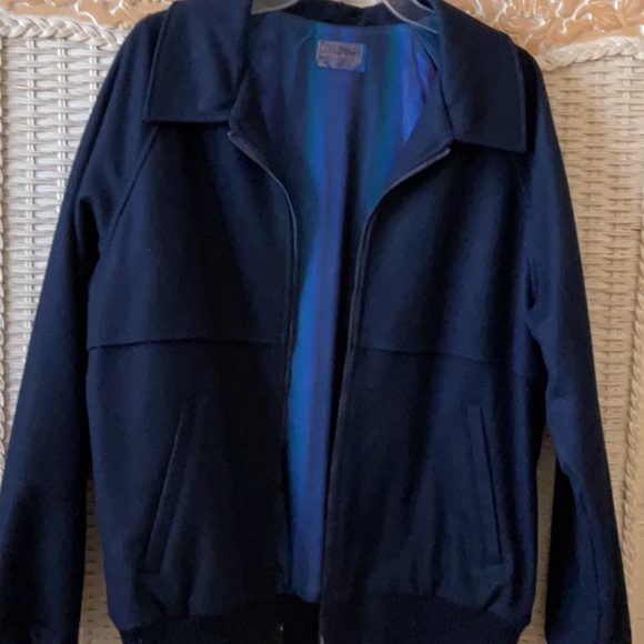 Vintage Pendleton Men’s Bomber Jacket Size M Navy Blue Pure Virgin Wool 💙💙💙 - Picture 14 of 14